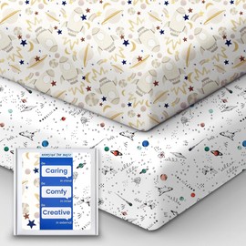 TotBasic Baby Crib Sheets Boy Girl for Standard Crib Mattress - Ultra Soft Jersey Knit Neutral Crib Mattress Sheet, Safe and Snug, Durable, Stylish Crib Sheet Fitted, 28''x52''x9'' Extra Deep Pocket