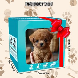 My Realistic Robot Puppy, Realistic Dog, 6.3 * 6.3 INCH Gift Box Style Brown Realistic Robot Puppy with Soft Fur, Perfect for Parties and Birthday Gifts or Interactive Fun