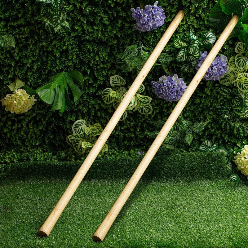 Lasnten 2 Pcs Solid Wood Replacement Handle for Round Eye