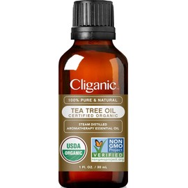 Cliganic Organic Tea Tree Essential Oil, 100% Pure Natural, for Aromatherapy | Non-GMO Verified