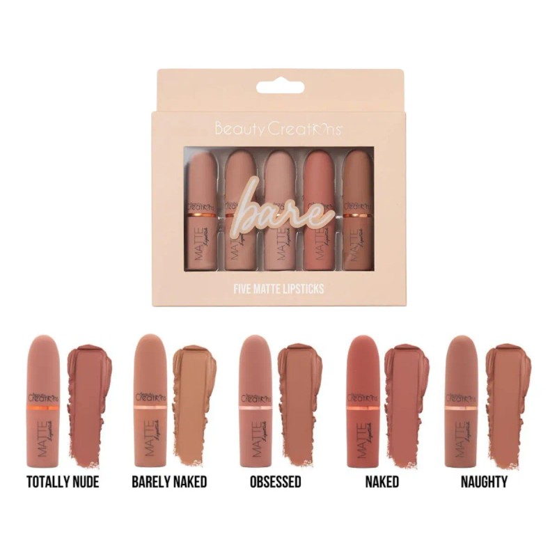 Lip Set 5 Labiales Five Mate Top Lipsticks Beauty Creations®
