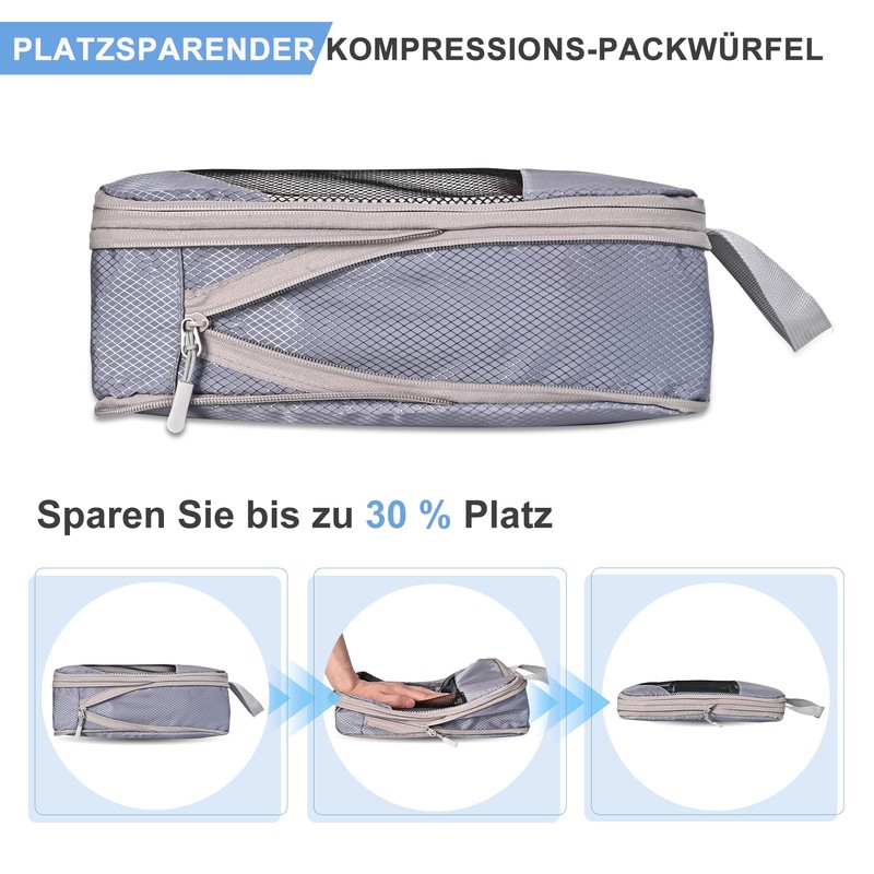 MEUVO Compression Packing Cubes for Travel - Extremely Space-Saving Suitcase