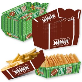 kaixiaoru 40Pcs First Year Down Football 1st Birthday Decorations Football Party Paper Food Trays Disposable Bowls Food Boats for Football Themed First Birthday Party Decorations Supplies(2 Styles)