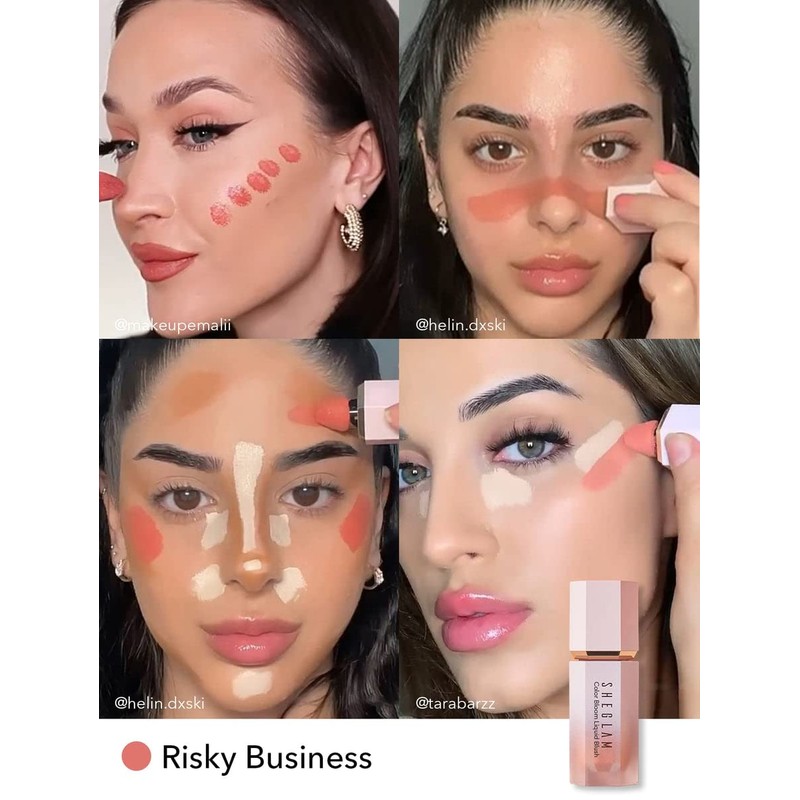 Sheglam Blush Líquido Color Bloom Larga Duración (Risky Business), 20.0