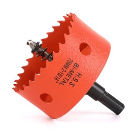 Dribotway Bi-Metal Hole Saw 2-15/16 Inch 75 mm, M42 HSS Fast Hole Cutter, with 1 Shank and 1 Drill, for Drywall Materials, Wood, Plastics and Metals, Cutting Depth