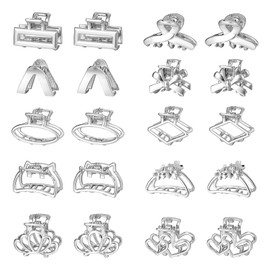 CWJCYTNSN Small Metal Hair Clips, Gold Mini Hair Claw Clips for Thin Thick Hair, Cute Tiny Hair Clips, Strong Hold NonSlip Flower Hair Jaw Clamps for Women Girls