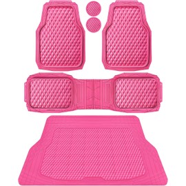 CAR PASS - Alfombrillas de goma resistentes para coche, juego completo de 3 piezas para todo tipo de clima, duradero, antideslizante, impermeable,