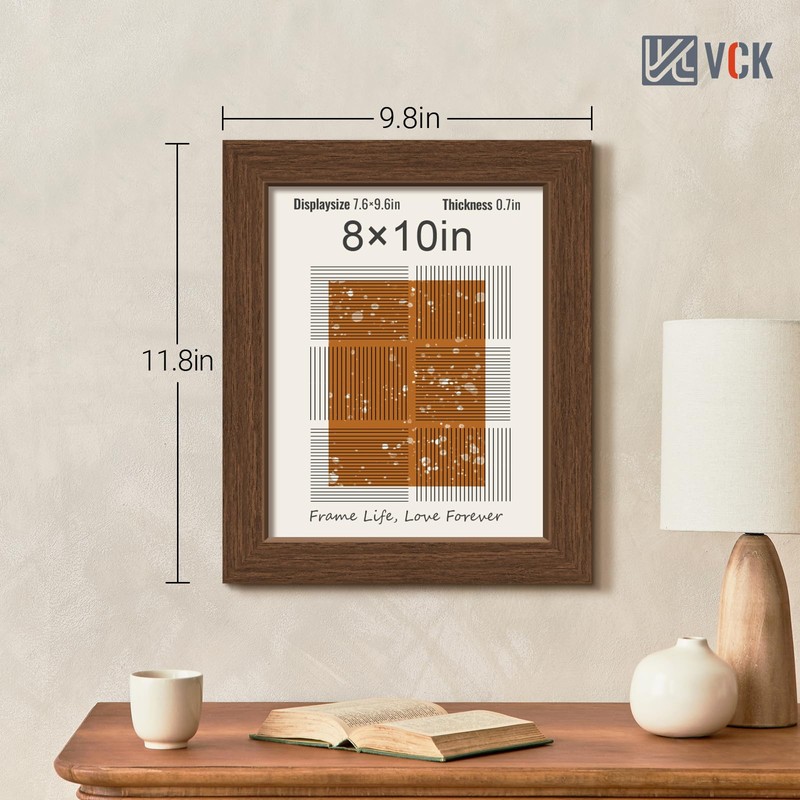 VCK 8x10 Frame Set of 5 - Brown, Solid Wood