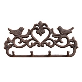 Darthome Love Birds Coat Hooks Cast Iron Vintage Industrial 4 Hook Hanger Rustic House