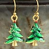 Festive Gold and Green christmas Earrings Christmas Holidays. Jewelry Earrings