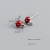 Cute Red Mushroom Enamel 925 Sterling Silver Cartilage Tragus Small