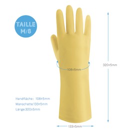 ANDANDA Rubber gloves, protective gloves, chemicals, liquid protection, alkali and oil protection, non-slip, work gloves, size 8, 9, 10