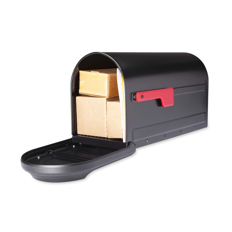 Architectural Mailboxes 7900-1B-R-10 Barrington Postmount Mailbox, Large, Black