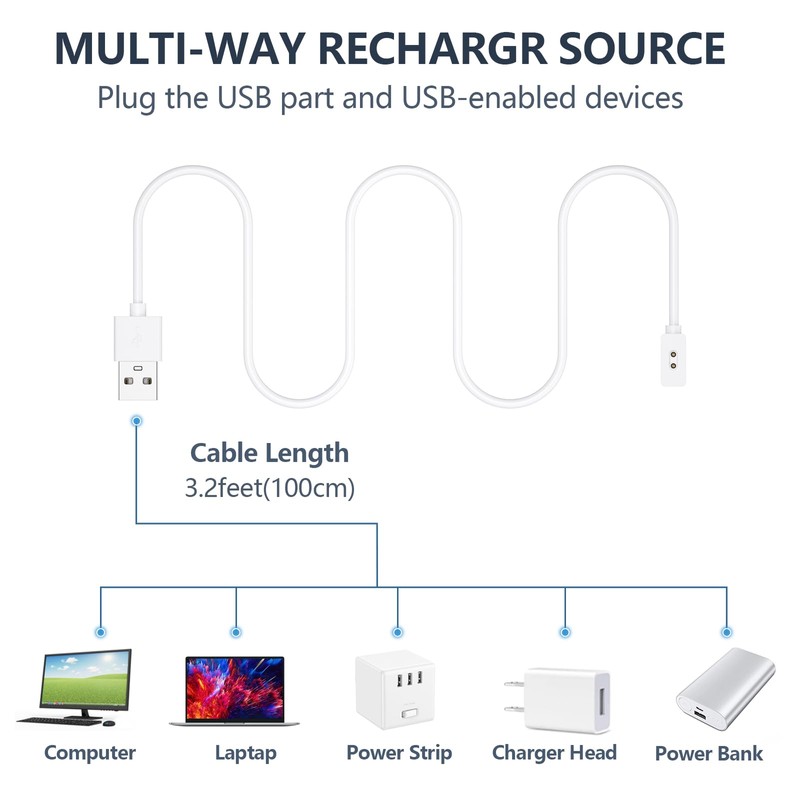 Charger Cable Compatible for Xiaomi Mi Band 9/Band 8/Band10, 1.9ft