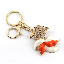 Medifier Stylish Cute Key Chains Keychain for Car Keys for Women Girls Charms Sparkling Keychains Keys Ring with Rhinestone Pendant for Handbag Purse Animal Goldfish Shape