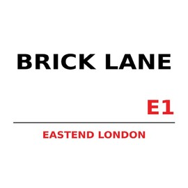 generisch Tin Sign 20 x 30 cm Curved with Cord Brick Lane E1 Street Sign Eastend London Decorative Gift Sign