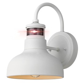 Seovix 7" Outdoor Light Fixture with Motion Sensor, Dusk to Dawn Exterior Wall Light E26 Base Socket Barn Light, IP65 Waterproof Outside Wall Sconce for Porch, House, Garage, Farmhouse, 2210SWH-1