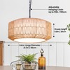 Lovefindahome Large Handwoven Rattan Pendant Light, Boho Wicker Chandelier for