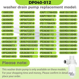 DP040-012 4681EA1007A Drain Pump (OEM) Compatible with LG, Kenmore Washer Drain Pump, Replace 5859EA1004F 5859EA1004P 5859EA1004G WH23X10020, Fits for WT1101CW WT1201CV WT1501CW 79631513210