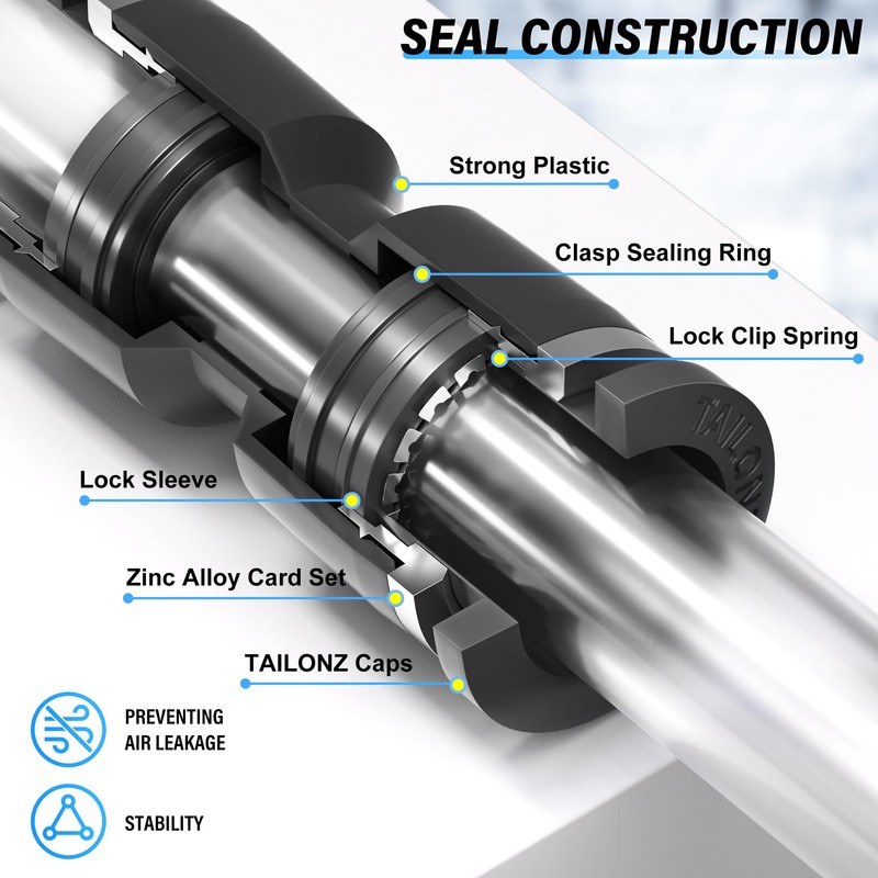 TAILONZ PNEUMATIC 4 Way 1/4 Inch OD Straight Push Fittings