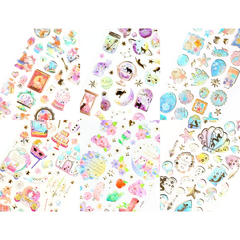 DERAYEE Reward Seal, 3D 3D, Foil Stamping, Translucent Notebook, Sticker,