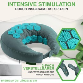 BACKLAxx ® Acupressure Neck Pillow with Flip Function and Buckwheat Filling - Acupressure Pillow Neck Pillow Against Headaches and Tension in the Neck - Acupressure Neck Pillow Aeroplane, Car