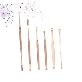 Gatuida 6pcs Stainless Steel Ear Wax Removal Tool Set Dual-Ended Ear Picks for Gentle and Safe Wax Removal for Home and