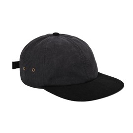 Clakllie Corduroy 6 Panel Hat Casual Flat Brim Baseball Caps Hats Vintage Flat Bill Sun Cap Hip Hop Hat Low Profile Trucker Hat Soft Top Unstructured Hat (Black)