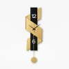 Dusky Shark Modern 34" Geometric Digital Wall Clock in Gold