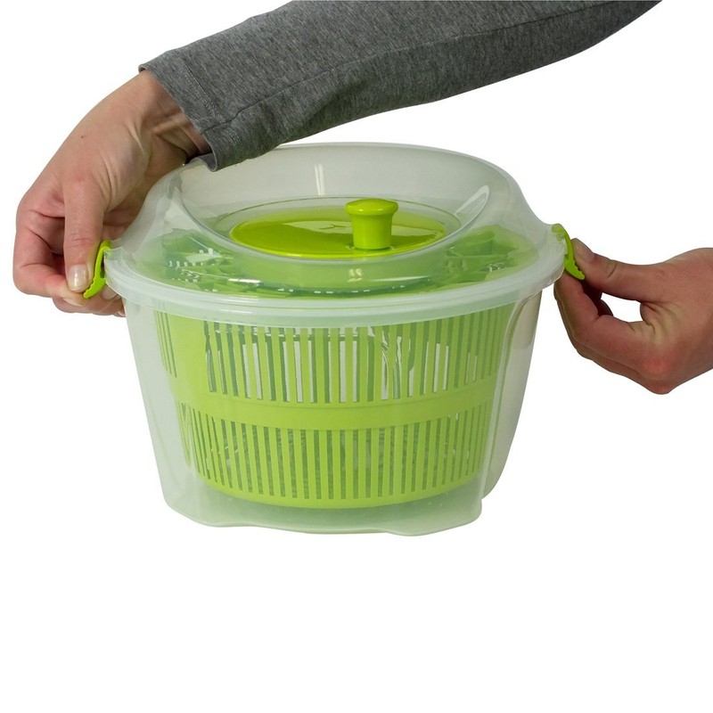 Kela Salatschleuder Mailin PP-Kunststoff grün 17,5cm 24,5cmØ 4,4l, 24,5x24,5x17,5 cm