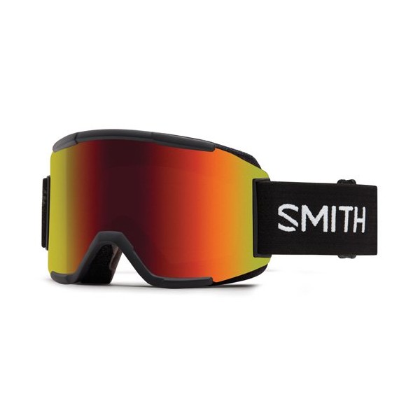 Smith Squad Snow Goggles Black with Red Sol-X and Yellow Lens