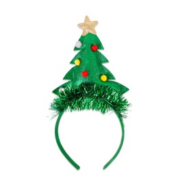 TOPDAOYUN Christmas Tree Headband, Glitter Green Sequins Hair Accessory for Adults Women, Christmas Holiday Cosplay Costume Party