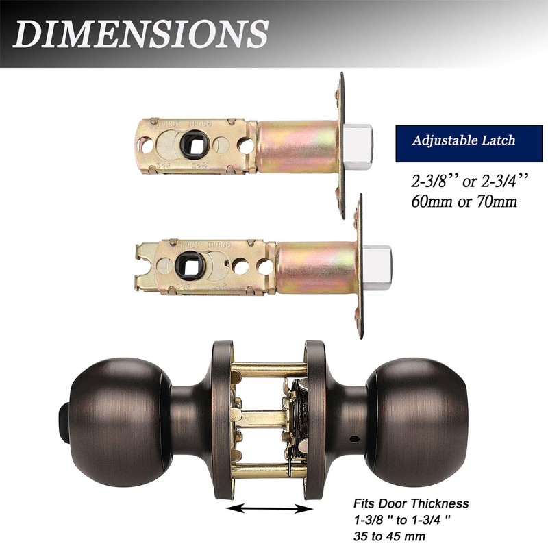 Probrico Keyed Alike Door Knob Locks, Exterior Door Handles, Front