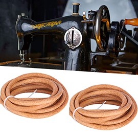 2PCS Sewing Machine Belt Parts Tough Real Cow Leather Conveyor Belt Replacement Leather Belt Treadle Parts for Singer Treadle Sewing Machine