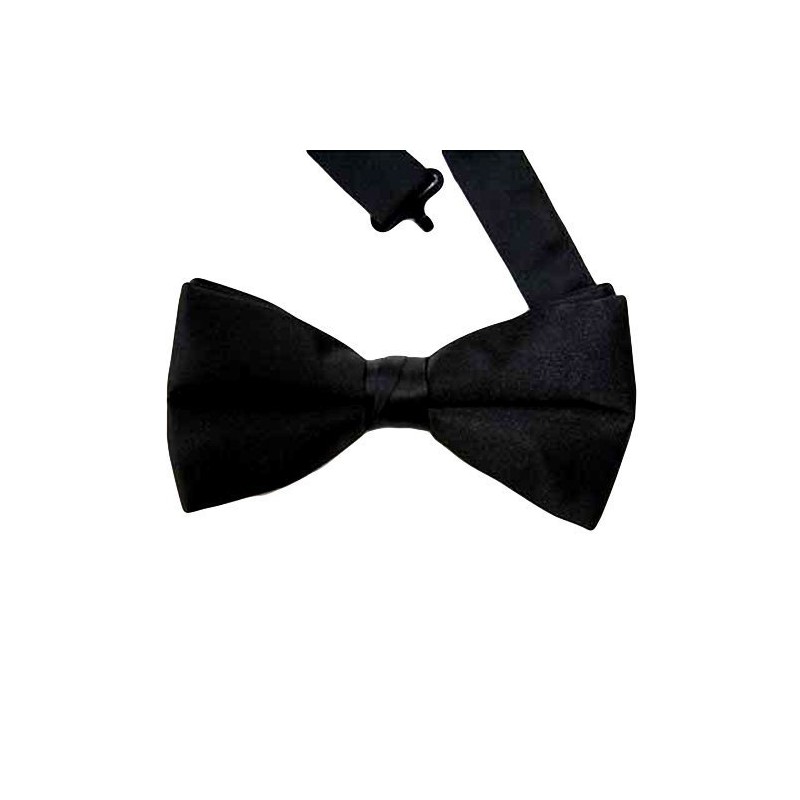 BB Accessories Satin Bow Tie - Plain Black