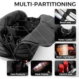 Makeup Brush Holder Travel, Compact Lightweight Accessory for Travel and Daily Use - Makeup Fold Down Design Dividers