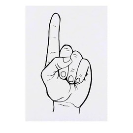 Azeeda 'Zeigefingerhand' Temporäres Tattoo - Hautfreundlicher & Ungiftiger Abziehbild · Wasserfest (TO00078809)