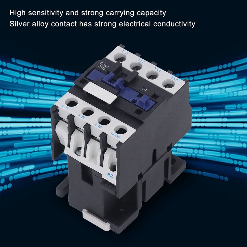 25A Power Contactor Normally Open Electric AC Contactor Silver Alloy