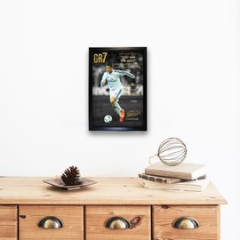 Medium A4 Unframed Print Cristiano Ronaldo CR7 Gold Motivational Football Legend Tribute Poster with Signature (Copy) Inspirational Golden Quotes