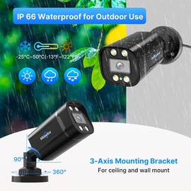Hiseeu HD 5MP Analog/AHD/CVI/XVI 2560 TVL Wired Security Camera Outdoor for 5MP Analog Surveillance Dvr Kits, IP 66 Waterproof, Clear Night Vision up to 60ft, Remote Access