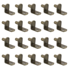 PATIKIL Shelf Pegs Pins 1/4 Inch, 20 Pack L-Shaped Shelf Pins Holders Cabinet Shelf Support Pegs for Shelves Bookcase Closet Furniture, Bronze Tone