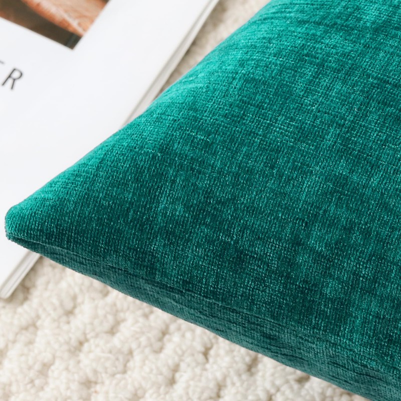 JOTOM Chenille Cushion Covers 30x50 cm Soft Teal Decorative Throw