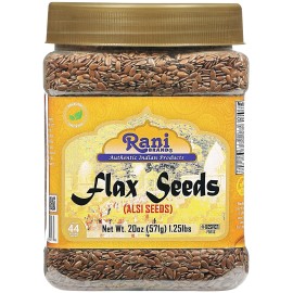 Rani Flax Seeds Whole Raw (Alsi, Linum usitatissimum) 20oz (567g) PET Jar