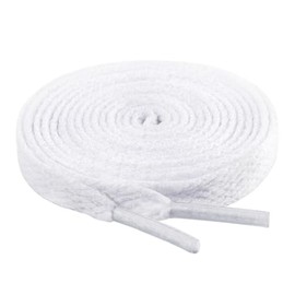 riemot Flache Schnürsenkel 1 Paar reißfest 8mm Breit Schuhbänder Ersatz Sport Shoe laces für Sneaker Sportschuhe, Laufschuhe, Erwachsenenschuhe, Kindschuhe - Weiß, 90cm