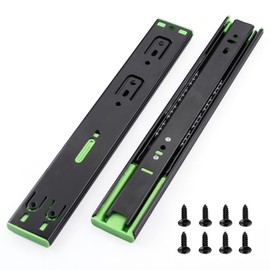 1 Pair Laigoo Soft Close Drawer Slides 10 Inch, Heavy Duty Drawer Slides, Dual Springs with Ball Bearing Cabinet Drawers Slide