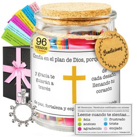 Leeme Cuando Te Sientas Versículos Bíblicos en Español-Bible Verse Jar Spanish-Leeme Cuando en Español -Versos de Biblia Frasco-Regalos Cristianos para Mujer, Hombre, Pascua, Cumpleaños-Christian Gift