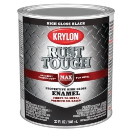 Krylon 2-Krylon Rust Tough Oil-Based Gloss Rust Control Enamel, Black, 1 Qt.