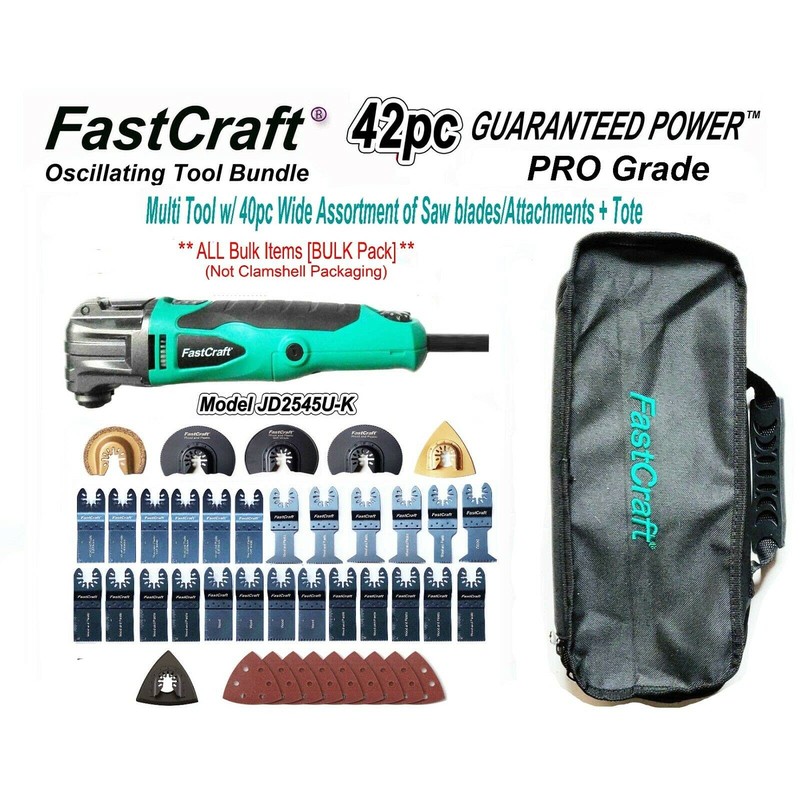 FastCraft® 42pc Oscillating Tool Set Guaranteed Power Keyless 6 Speeds