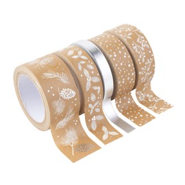 Deko Tapes "Natur Mix", 5er-Set Silber