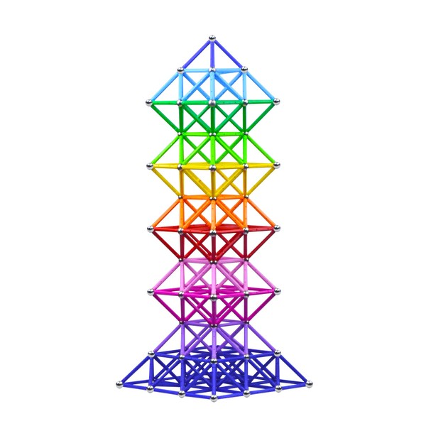 160pcs Magnetic Building Blocks Toys, 2.3" Magnetic Sticks and Non-Magnetic